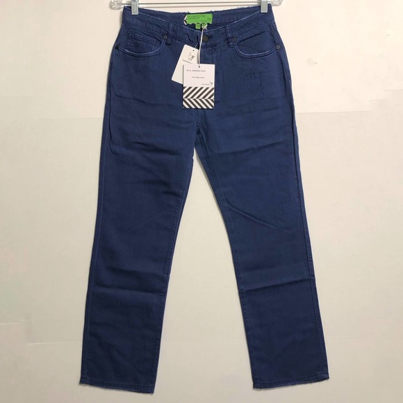 Sandrine Rose x Free People Straight Fit Button Fly Jeans. Size 28. Color Blue - Picture 1 of 7
